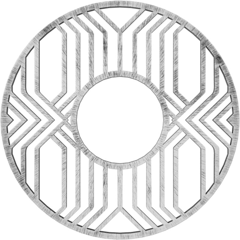 Empire Architectural Grade PVC Pierced Ceiling Medallion, 36" H x 36" W x 1" D, Antiqued Silver