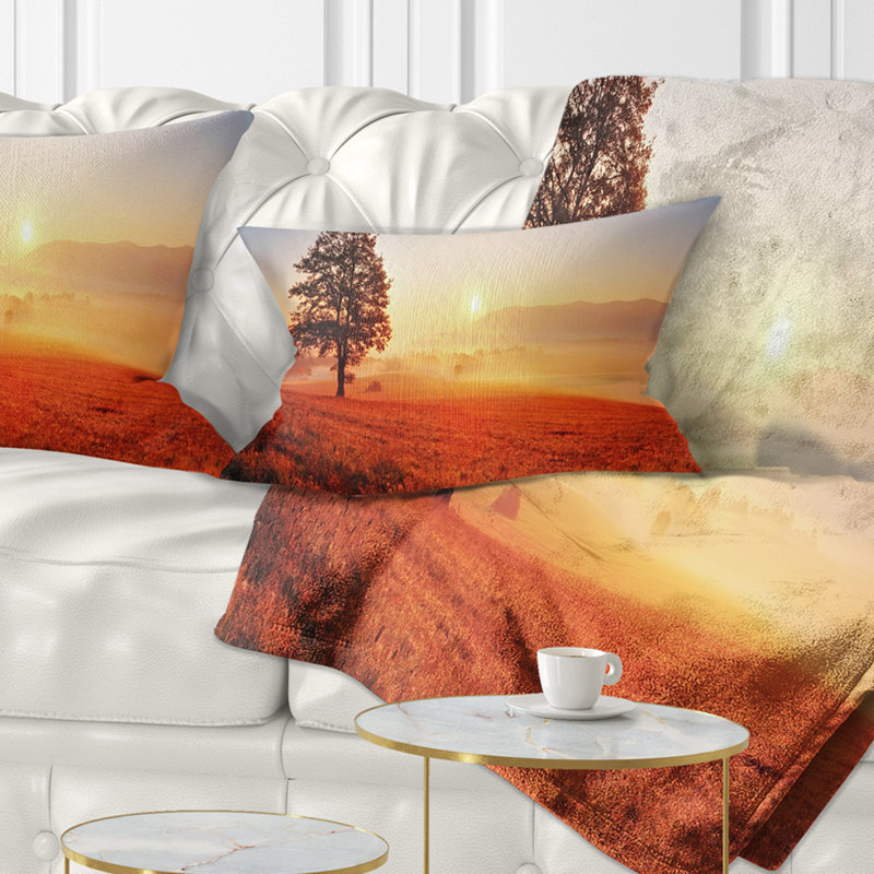 Coussin lombaire paysage et soleil