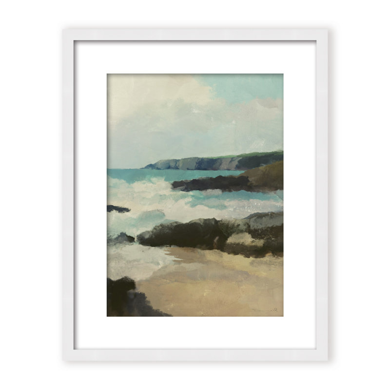Coastal Retreat Rocky Beach, 48" H x 36" W x 2.375" D, Framed Canvas, White