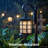 Solar Lamp Post with Planter, Crackle Glass