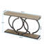 Console industrielle de 55 po - Canapé d'entrée long et étroit avec structure en métal géométrique et plateau en bois rétro