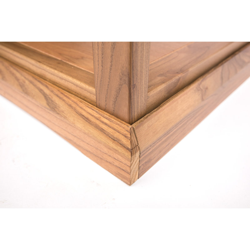 Robillard 45cm W Plywood / Laminate Board Bedside Table, Brown/Antique Brass
