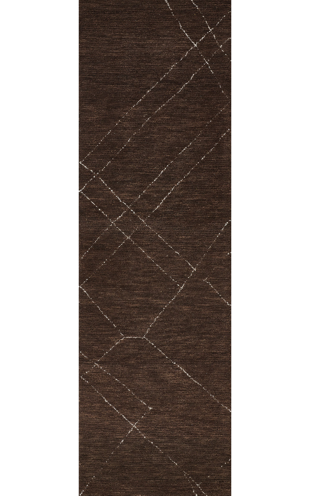 Handmade Wool Brown Rug, Runner 2'3" x 8'