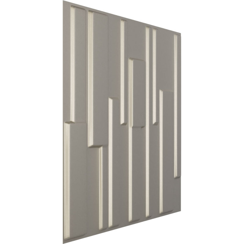 L 19 5/8 po x H 19 5/8 po Panneau mural décoratif 3D EnduraWall Wigan, aluminium brillant (couvre 2,67 pieds carrés)