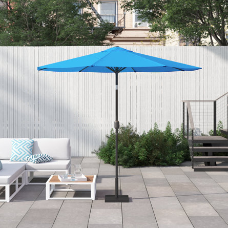Delaplaine 9' Solid Octagon Market Umbrella with Push-Button Tilt
