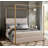 Luxury Metal Canopy Bed with Tall Corduroy Upholstered Headboard-1020800358-1010273788