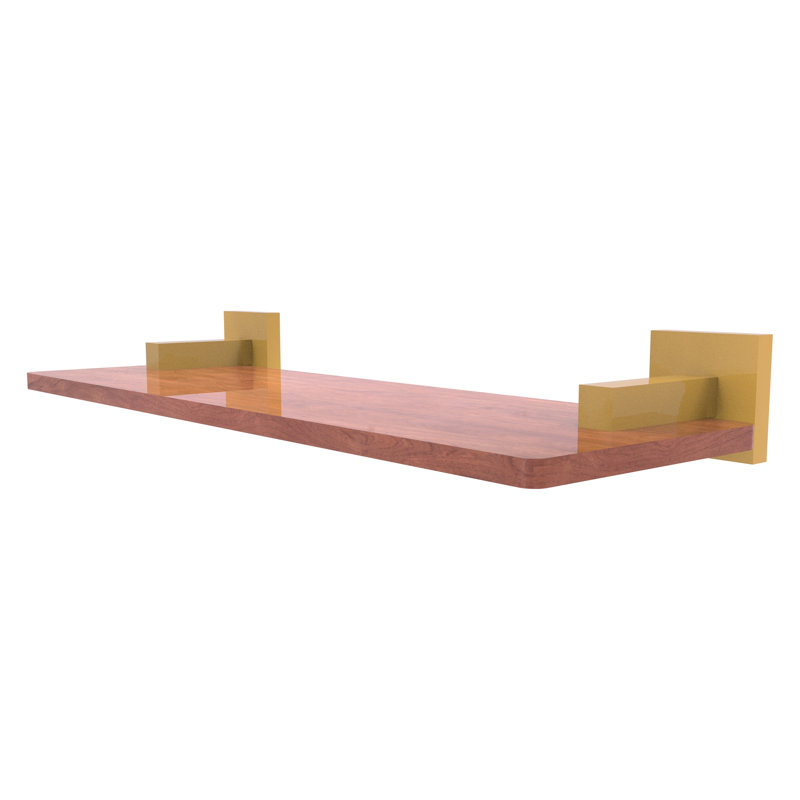 Montero Metal Floating Shelf, 2.5" H x 16" W x 5" D, Spanish Gold