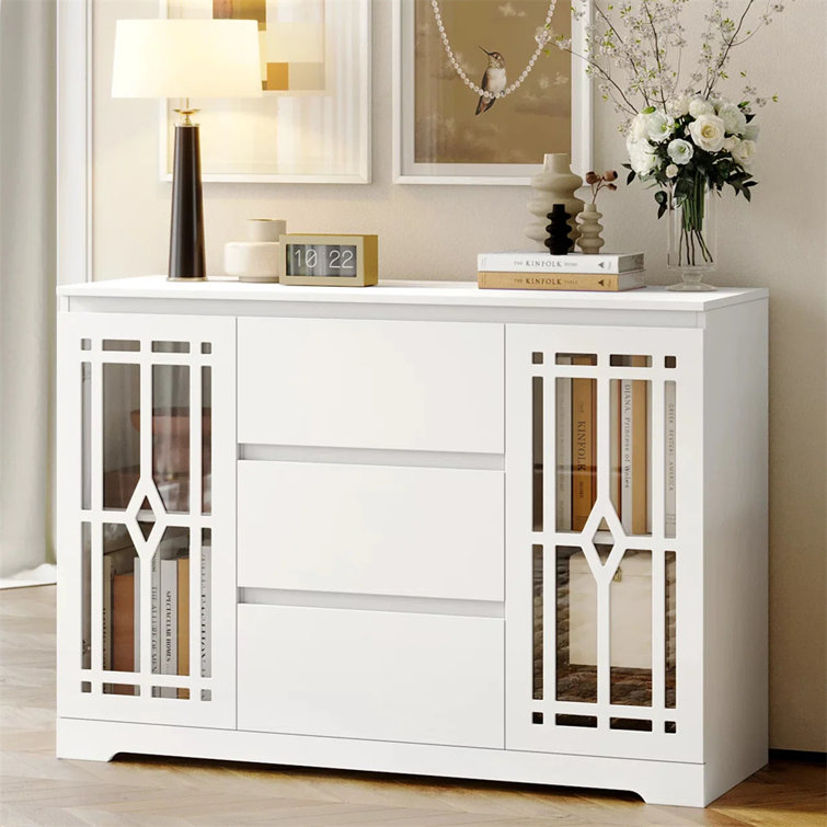 Bedie 45.7" W Accent Cabinet with 3 Drawers, White