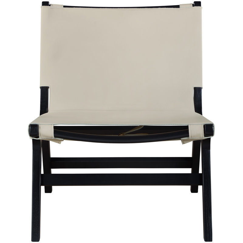Fauteuil d'appoint en cuir Rawlins, Cuir végétalien beige, Noir