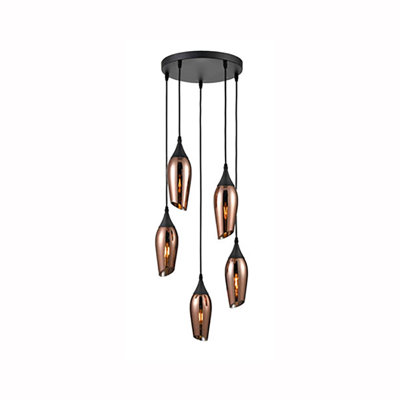 Corbin 5 - Light Black Cluster Pendant