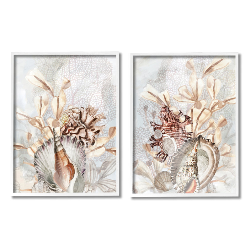 «Stupell Industries», ensemble de 2 estampes giclées encadrées par June Erica Vess, H 20 po x l 32 po x P 1,5 po