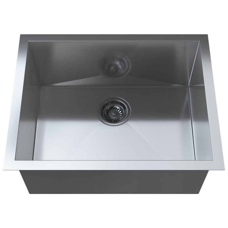Évier de cuisine encastrable en acier inoxydable calibre 18 de calibre 18 KSS-2318-0 Cantrio