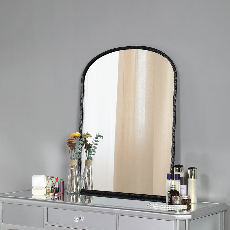 Miroir de salle de bain mural, 40 po x 34 po, Noir