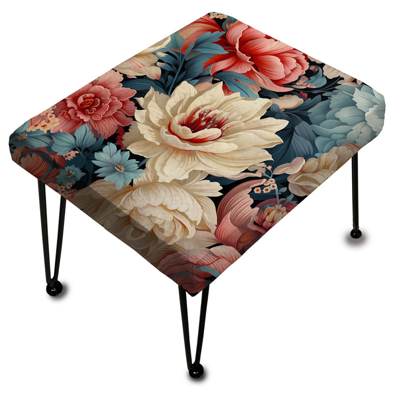 Motif floral multicolore Vintage Whispers - Repose-pieds rectangulaire floral