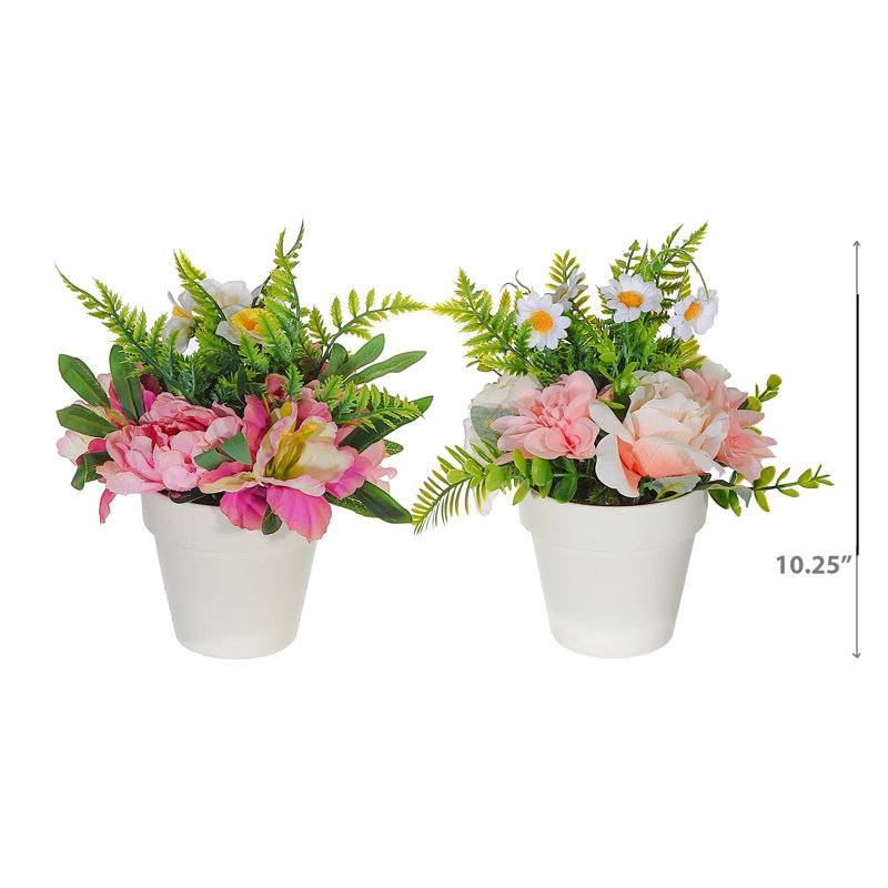 Bouquet artificiel, arrangements floraux en pot