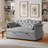Latitude Run 57.5" Vincy Mid-Century Modern Velvet Sleeper Sofa Bed with Tufted Arched Backrest and Nailhead Trim Curled Armrests-1831966278