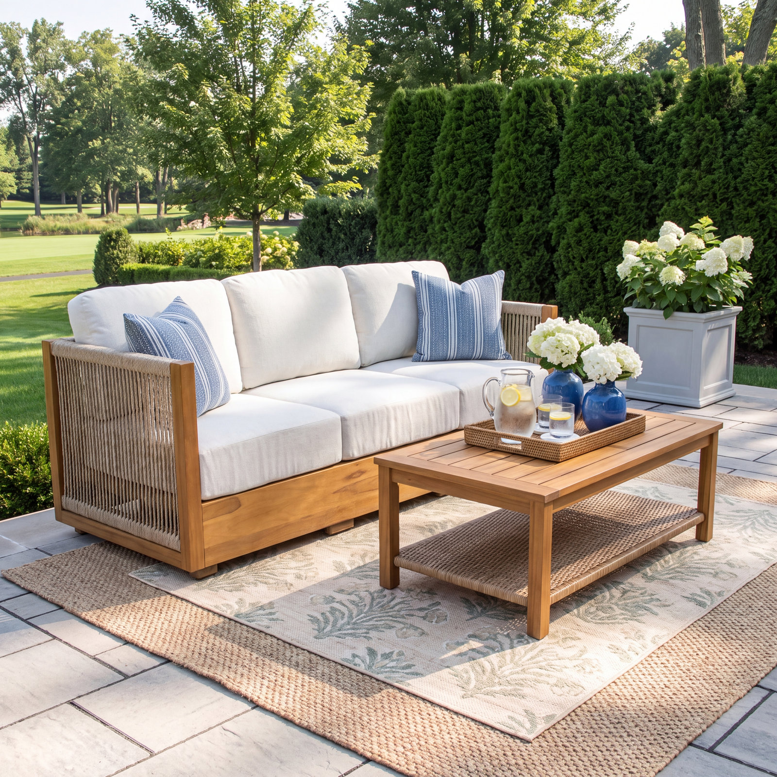 Aniston 82" Sunbrella® Patio Sofa, Ivory
