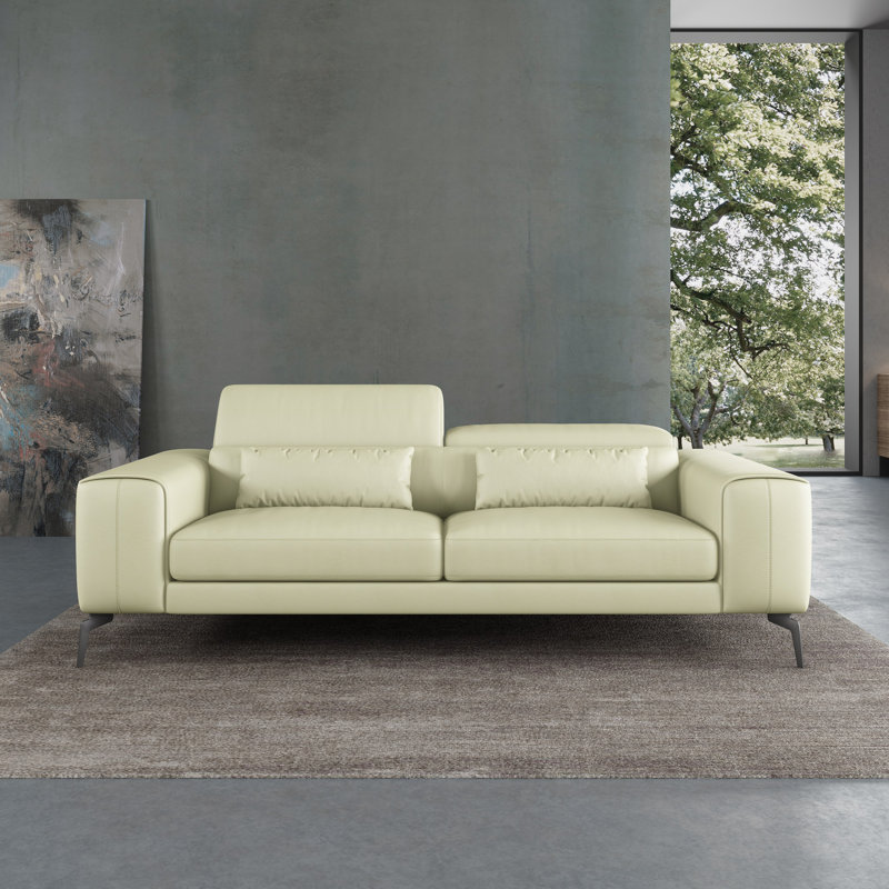 Cavour Sofa, White Genuine Leather