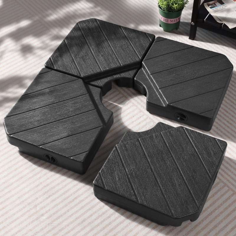 Base de parasol autoportante robuste en plastique pour parasol apprenant, Noir
