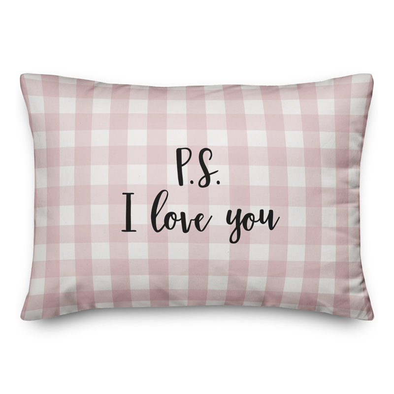  P.S. Coussin décoratif I Love You, Noir / Rose
