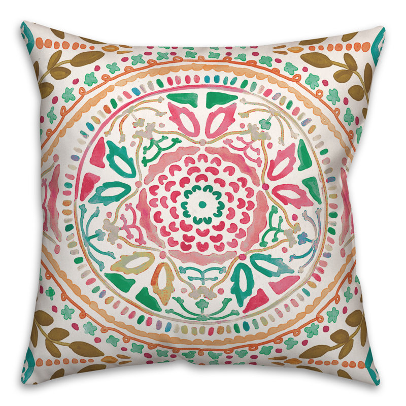 Housse et insert de coussin extérieur d'extérieur, Pink, Floral 1