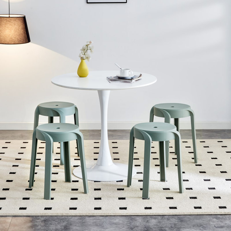 Ensemble de 6 chaises empilables en plastique, Vert
