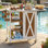 Foldable Outdoor Kitchen Island Patio Kitchen Island Outdoor Kitchen Cart Portable Prep Station With Lockable Wheels, Storage Cabinet And Towel Rack For Patio And Outdoor