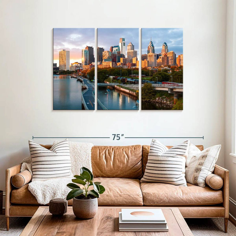 Philadelphie, promenade et horizon, H 36 po x l 57 po