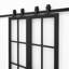 Double System Sliding Door with Black Frame Frosted Glass-133347405-133347408