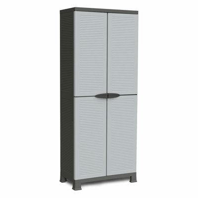 PRESTIGE 4 Shelf Adjustable Storage Utility Cabinet, Black