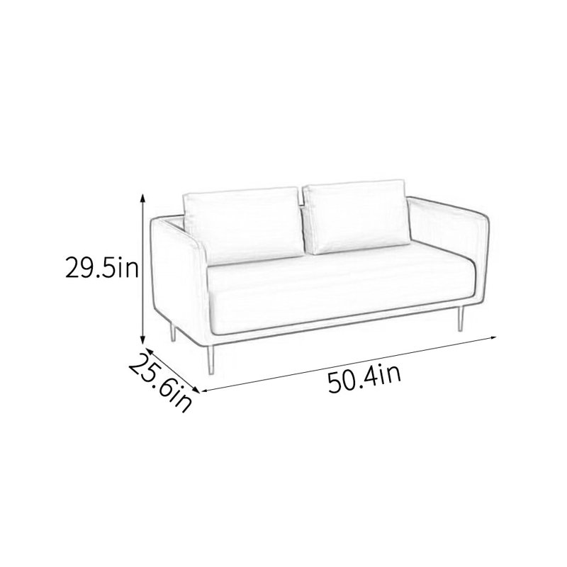 Canapé de bureau léger et luxueux, Orange / blanc cassé