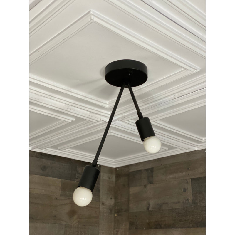 Plafonnier semi-encastré Fontainbleau, Noir mat