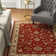 Tapis rouge / beige / brun / noir / sauge tissé à plat à la main Weisgerber