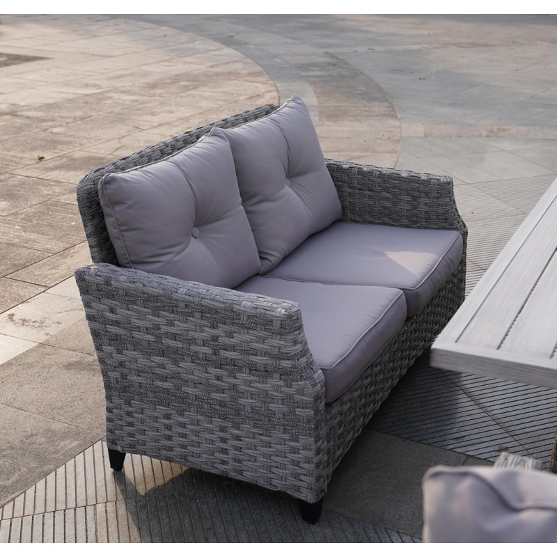 50'' Wide Straight Aluminum Loveseat with Cushions
