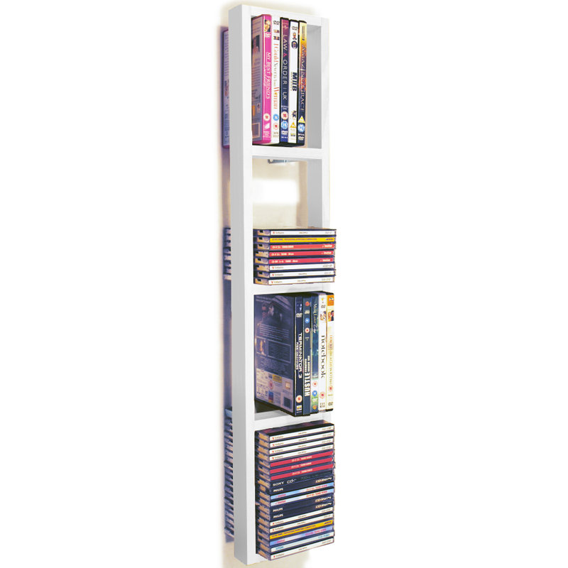 Solid Wood 86.5cm H Media Shelves, White