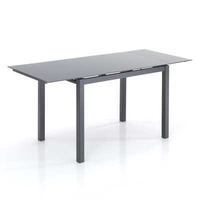 Rayden Extendable Glass Top Metal Base Dining Table