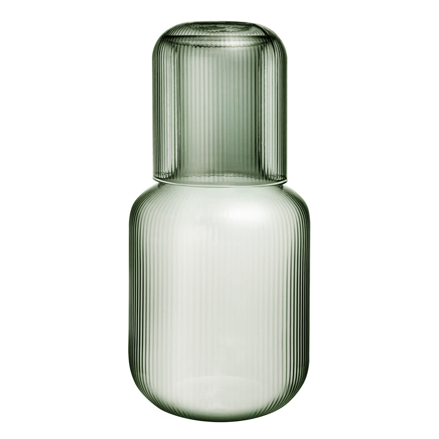 Delaria 2-Piece Carafe and Cup Set, Green