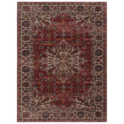 Tapis rouge / beige / vert Keithley