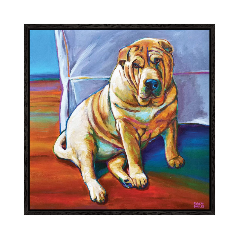 Shar-pei by Robert Phelps - Gallery-Wrapped Canvas Giclée on Canvas, Black Framed, 66.04 cm H x 66.04 cm W
