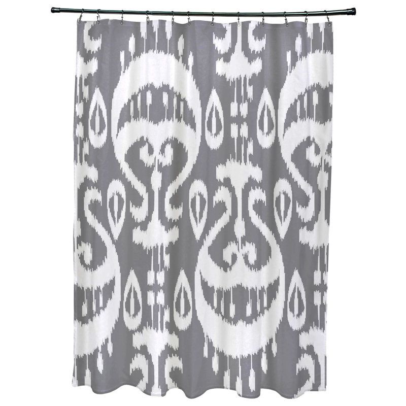 Rideau de douche simple Melchior Ikat, gris