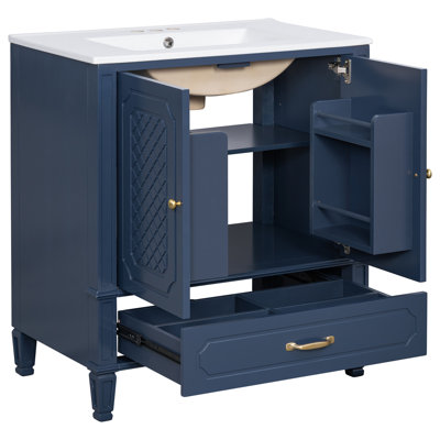 Meuble-lavabo 30 po avec lavabo style rétro