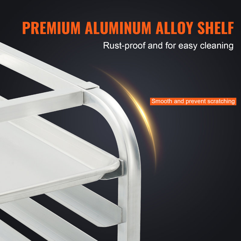 Aluminum 20-Tier Commercial Bakery Rack with Brake Wheels