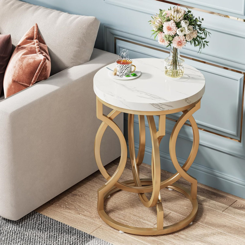 Petite table d'appoint ronde pour canapé et table de chevet, table de bout multifonctionnelle | Idée de cadeau