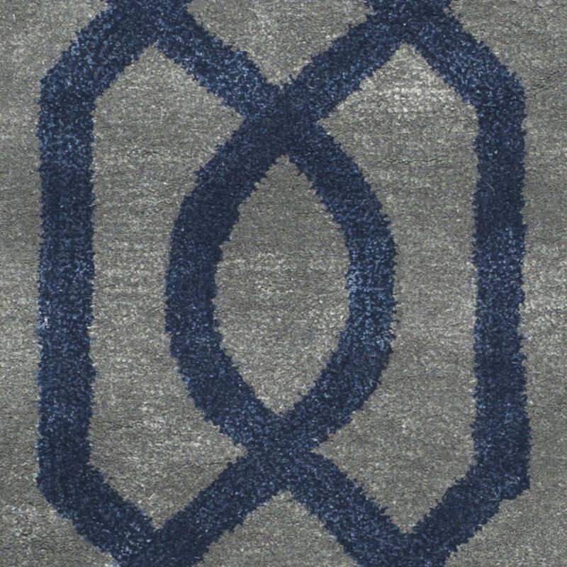 Deedre Hand Tufted Wool And Viscose Geometric Rug, Rectangle 2' x 3'