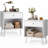 22.6" Tall End Side Tables, Nightstand, with Storage Drawer and Shelf 