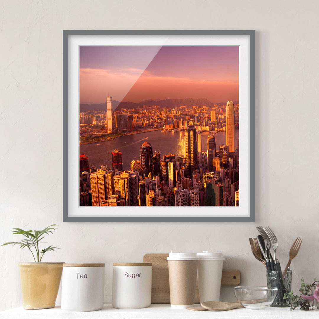 Gerahmtes Poster Hong Kong Sunset