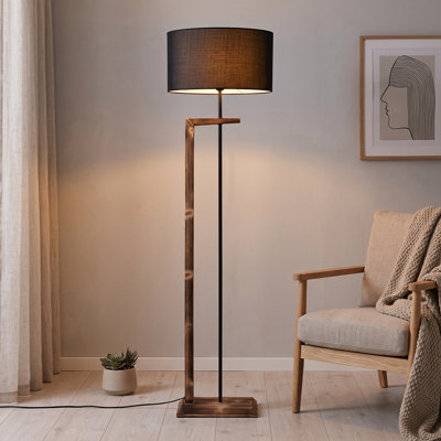 Lampe sur pied à abat-jour tambour Aura