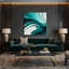 "Gradient Abstract 15", art mural sur toile verte-816966932