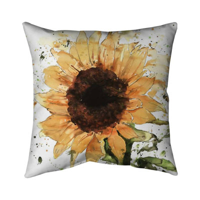 Big Sunflower Square Throw Pillow