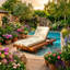 Christopher Knight Home 37.75" W x 79" D x 34" H Acacia Wood Adjustable Chaise Lounge with Water-Resistant Cushion
